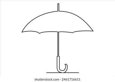 Continuous single line drawing of umbrella abstract umbrella line art illustration