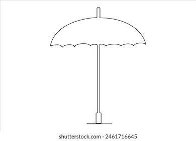 Continuous single line drawing of umbrella abstract umbrella line art illustration