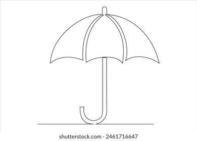 Continuous single line drawing of umbrella abstract umbrella line art illustration