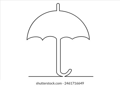 Continuous single line drawing of umbrella abstract umbrella line art illustration