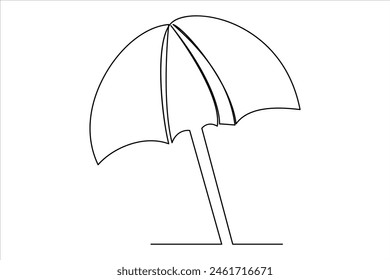 Continuous single line drawing of umbrella abstract umbrella line art illustration
