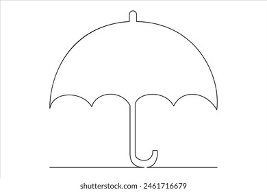Continuous single line drawing of umbrella abstract umbrella line art illustration