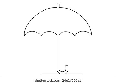 Continuous single line drawing of umbrella abstract umbrella line art illustration