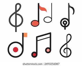 continuous single line drawing vector music symbol