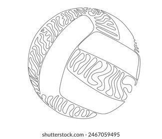 Continuous single line drawing of volleyball image. volleyball tournament event . Design illustration
