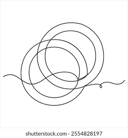 Continuous single line drawing of wedding rings romantic elegance concept and symbol proposal engagement and love marriage invitation outline design vector illustration