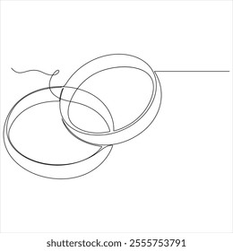 Continuous single line drawing of wedding rings romantic elegance concept and symbol proposal engagement and love marriage invitation outline design vector illustration