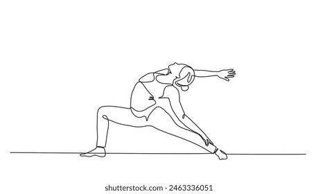continuous single line drawing of woman in yoga pose, for health, fitness and meditation concept line art vector illustration	
