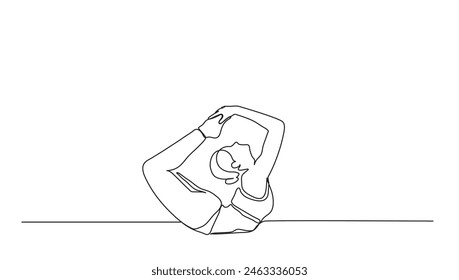 continuous single line drawing of woman in yoga pose, for health, fitness and meditation concept line art vector illustration	
