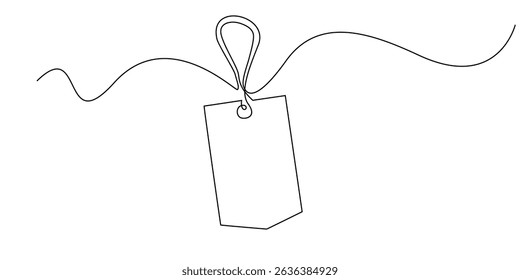 continuous single line image of price tag.symbol sign for shopping discount,black friday. single line vector