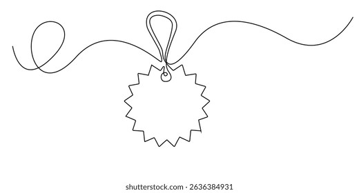 continuous single line image of price tag.symbol sign for shopping discount,black friday. single line vector