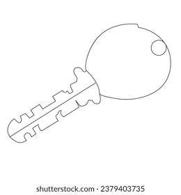 Dibujo de imágenes vectoriales de la tecla de bloqueo de línea única continua