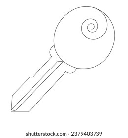 Dibujo de imágenes vectoriales de la tecla de bloqueo de línea única continua