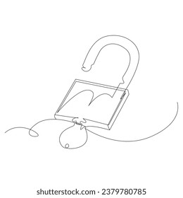 
Dibujo de imágenes vectoriales de la tecla de bloqueo de línea única continua