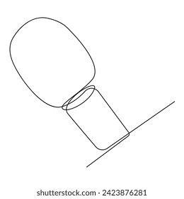 Continuous single line microphone mic sound one line art drawing and illustration vector design