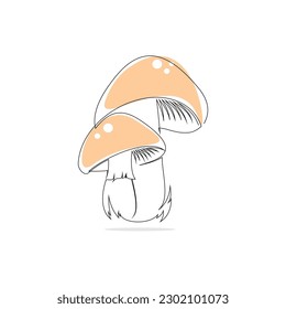 hongos de línea única continua.ilustración vectorial