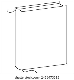 Continuous single line open book art drawing vector style illustration