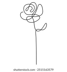 Línea continua de una sola línea de la flor de rosa que dibuja la ilustración del Arte vectorial del contorno
