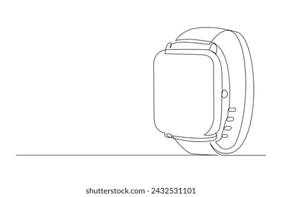 Dibujo continuo de boceto de una sola línea de reloj de pulsera digital y analógico. Una línea de arte de relojes reloj de tiempo ilustración vectorial