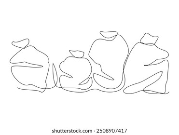 Dibujo continuo de boceto de una sola línea de basura bolsa de basura reciclaje de residuos una línea de Ilustración vectorial de arte