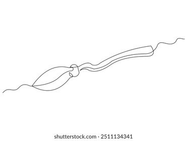 Continuous single line sketch drawing of wizard witch flying broom halloween spooky concept one line vector illustration