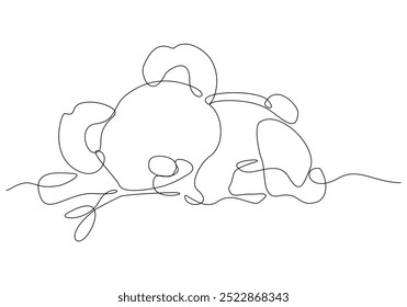 Continuous single line sketch drawing of koala bear australia endemic animal mammals wild life one line art concept vector illustration