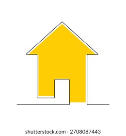 Dibujo continuo de boceto de una sola línea de bienes raíces de la casa icono de edificio moderno dibujado a mano Ilustración vectorial editable trazo