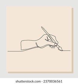 esbozo de línea única continua dibujado a mano sujetando el pincel de pintura. Un concepto de línea de trabajo artístico creativo. Ilustración del vector