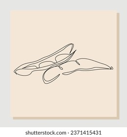 dibujo continuo de una sola línea dibujado a mano de todo el juego ecológico ecológico edamame para la identidad del logotipo de la granja. Una línea de arte del concepto de guisantes japoneses frescos para ícono de verduras. Ilustración del vector