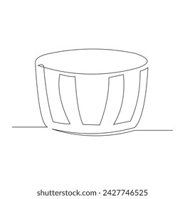 Continuous single line table desk interior furniture. One line drawing of Living room with modern furniture vector illustration