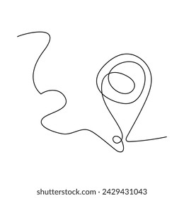 Tráfico continuo de una sola línea mapa de una línea ubicación pin art dibujo diseño ilustración gráfica vectorial
