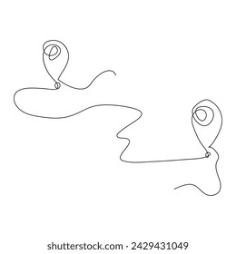 Kontinuierlicher Einzellinienverkehr Eine Linie Karte Lage Pin Art Zeichnung Design Vektor Grafik Illustration
