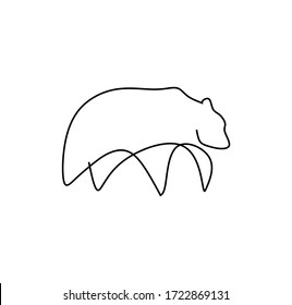 Continuous single line vector illustration of a bear
