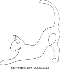Continuous single line vector illustration set of cats