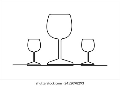 Continuous single line wine Drinking glass online continuous single line art
