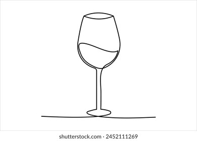 
Continuous single line wine Drinking glass online continuous single line art