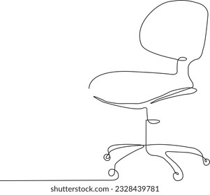 Continuous single one line art drawing of aesthetic modern minimalist cozy sofa chair vector illustration,Scandinavian stylish furniture in simple Linear style. Doodle vector illustration
