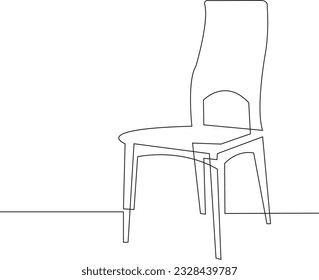 Continuous single one line art drawing of aesthetic modern minimalist cozy sofa chair vector illustration,Scandinavian stylish furniture in simple Linear style. Doodle vector illustration