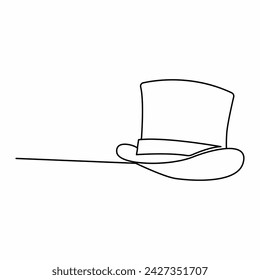 Continuous single one line art drawing St Patrick's Day Leprechaun hat