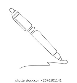 Kontinuierliche einzeilige Kunst des Kugelschreibers in abstraktem minimalem Stil, einzelne Umrissgrafik.