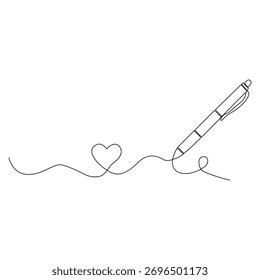 Kontinuierliche einzeilige Kunst des Kugelschreibers in abstraktem minimalem Stil, einzelne Umrissgrafik.