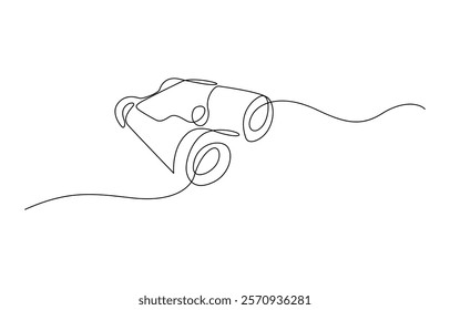 Continuous single one line of binoculars. Vector illustration, Binocular single line art vector design. Military concept, Vector illustration, Pro vector.