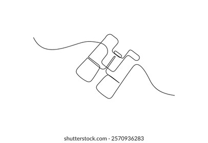 Continuous single one line of binoculars. Vector illustration, Binocular single line art vector design. Military concept, Vector illustration, Pro vector.