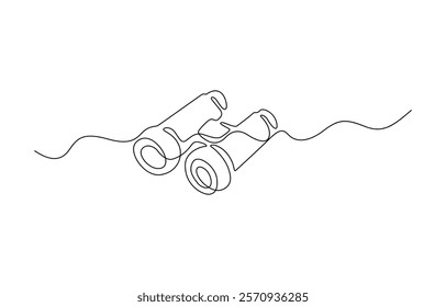 Continuous single one line of binoculars. Vector illustration, Binocular single line art vector design. Military concept, Vector illustration, Pro vector.