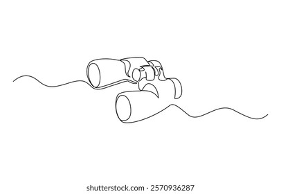 Continuous single one line of binoculars. Vector illustration, Binocular single line art vector design. Military concept, Vector illustration, Pro vector.