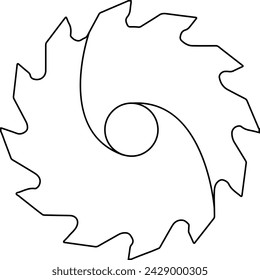 Kontinuierliche Einzeilig-Zeichnung Arbeitstag Konzept Sägeblatt Vektor-Illustration