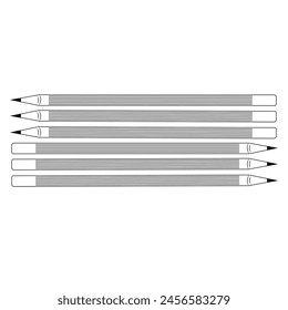 Continuous single one line drawing wooden pencil for writing on paper illustration art vector design