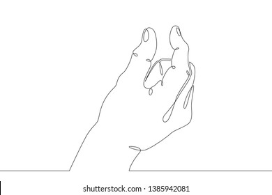 Continuous single one line hand drawing hand, hands, arm, finger, object, gesture, sign, palm, fist