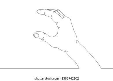Continuous single one line hand drawing hand, hands, arm, finger, object, gesture, sign, palm, fist