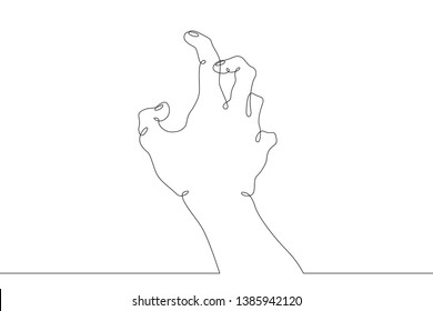 Continuous single one line hand drawing hand, hands, arm, finger, object, gesture, sign, palm, fist